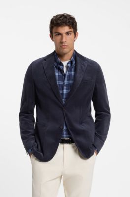 Cotton-blend corduroy blazer, Dark Blue
