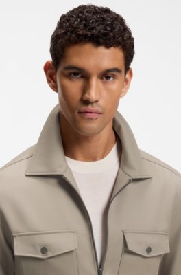 Relaxed-fit overshirt in virgin wool with zip 3