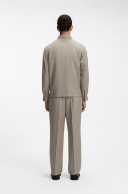 Relaxed-fit overshirt in virgin wool with zip 2
