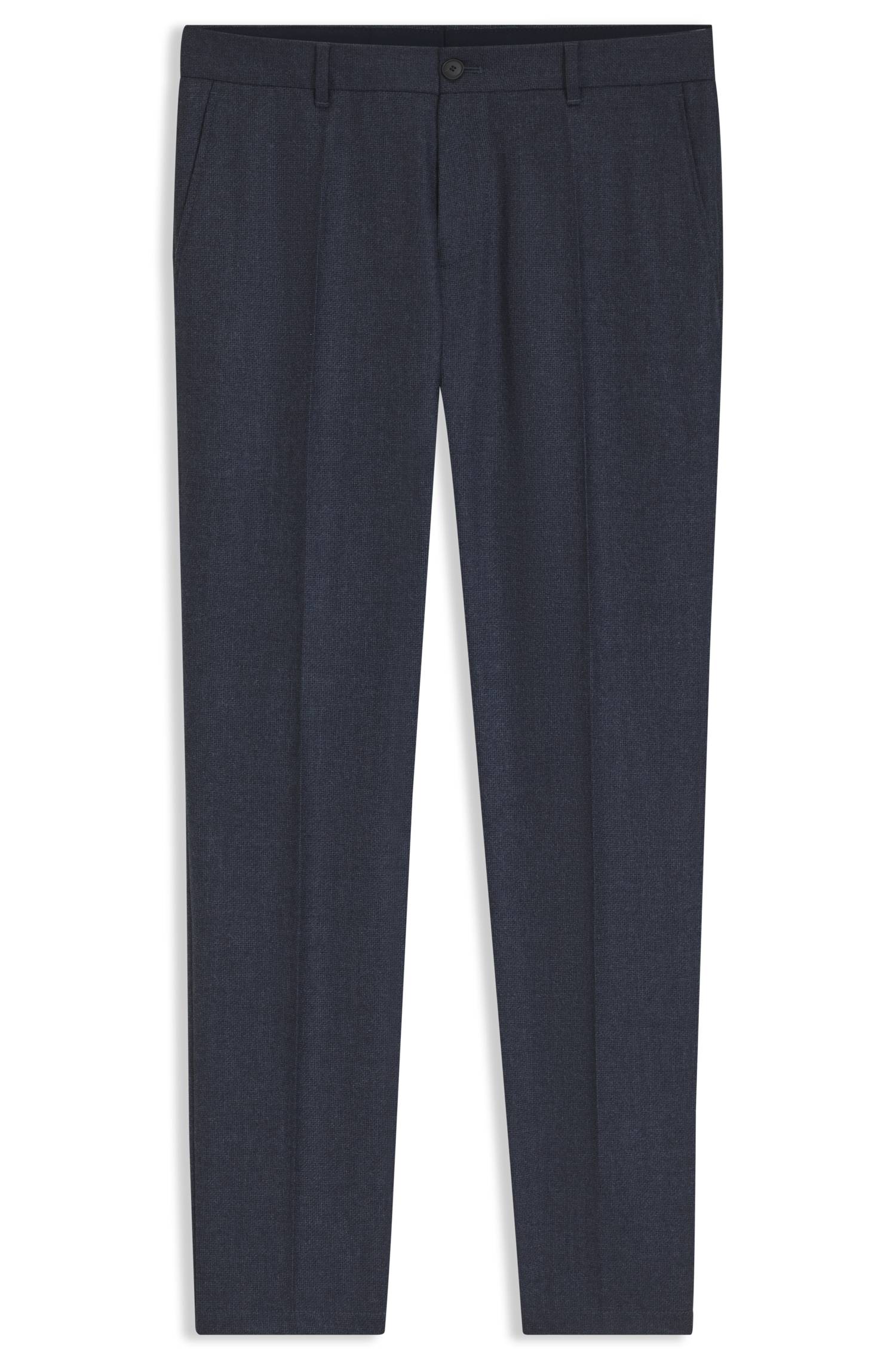 Boss Slim-fit patterned trousers in Italian virgin wool byxor herr – bild 4