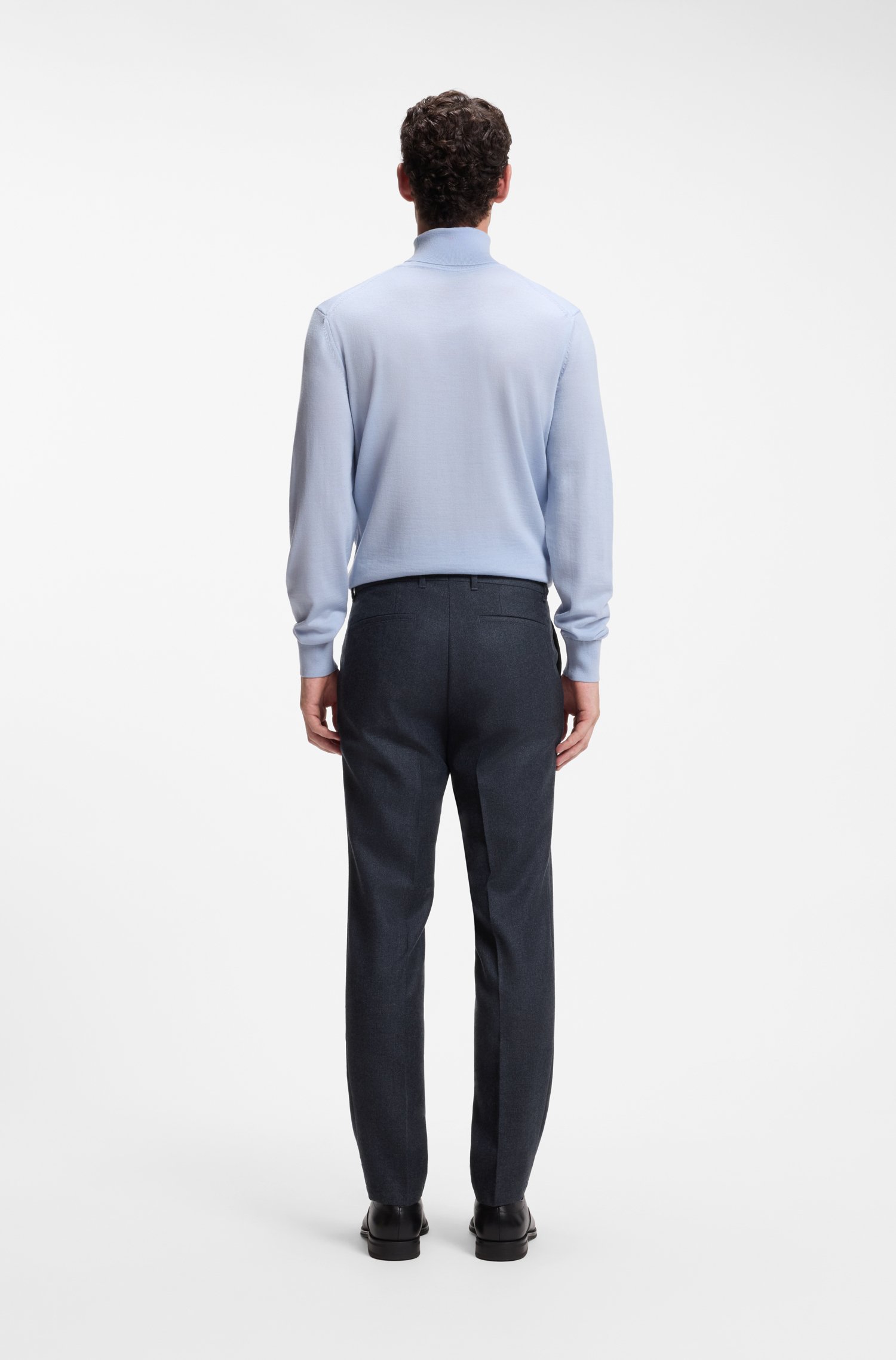 Boss Slim-fit patterned trousers in Italian virgin wool byxor herr – bild 2