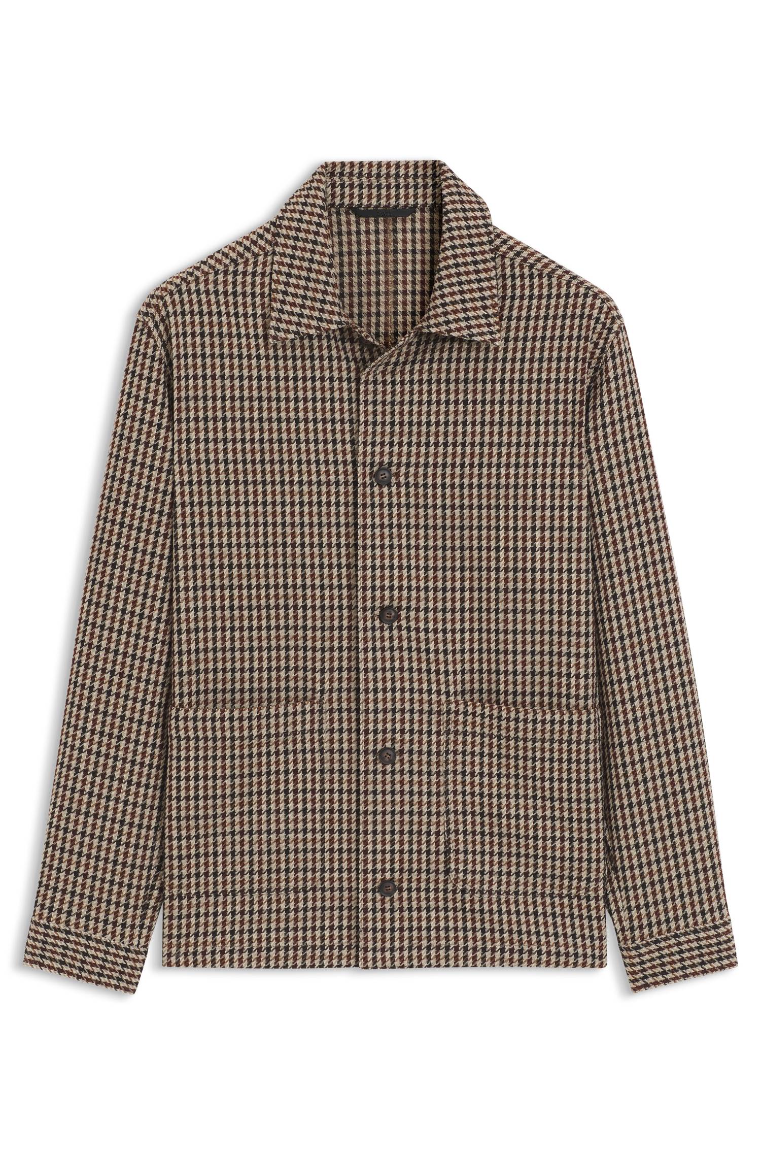Boss Relaxed-fit wool-blend jacket with Vichy check jackor herr – bild 4