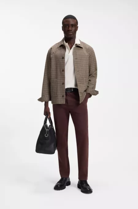 Relaxed-fit wool-blend jacket with Vichy check