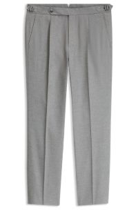 Patterned tapered-fit trousers in Italian cotton, Silver