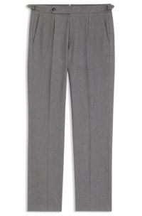 Patterned tapered-fit trousers in Italian cotton, Silver