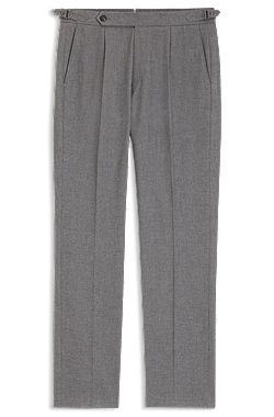 Patterned tapered-fit trousers in Italian cotton