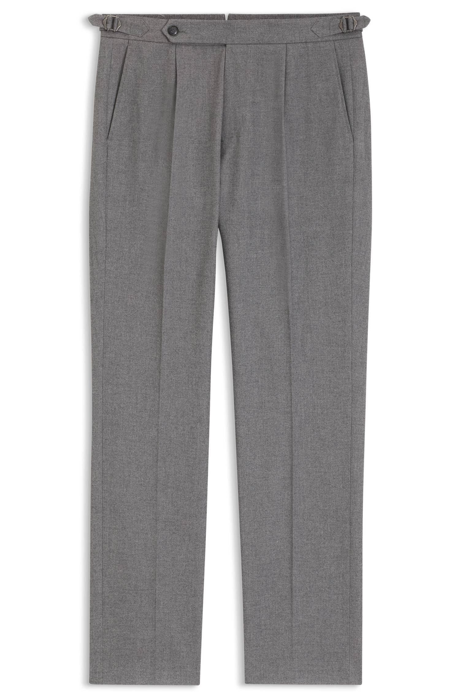 Boss Patterned tapered-fit trousers in Italian cotton byxor herr – bild 4