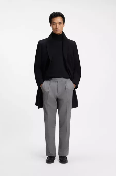 Pantalon fuselé en coton italien à motif