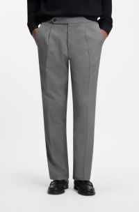 Pantalon fusel&eacute; en coton italien &agrave; motif, Argent