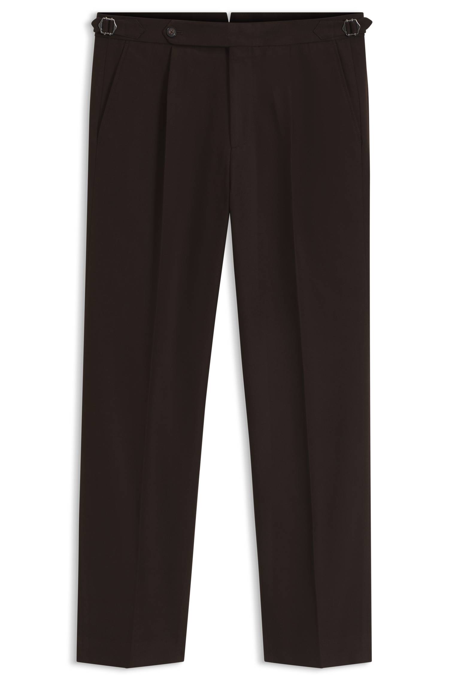 Boss Patterned tapered-fit trousers in Italian cotton byxor herr – bild 4
