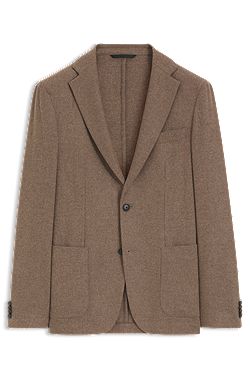 Slim-fit blazer in washable performance-stretch flannel