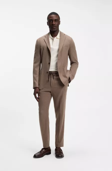 Slim-fit blazer in washable performance-stretch flannel