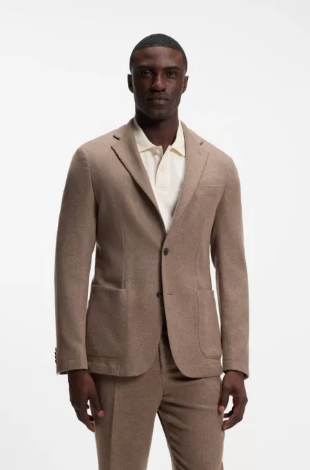 Slim-fit blazer in washable performance-stretch flannel