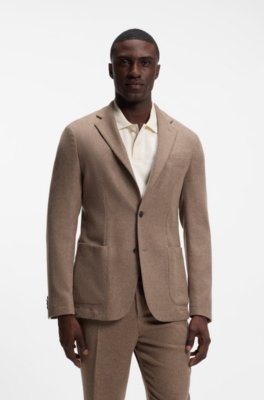 Slim-fit blazer in washable performance-stretch flannel