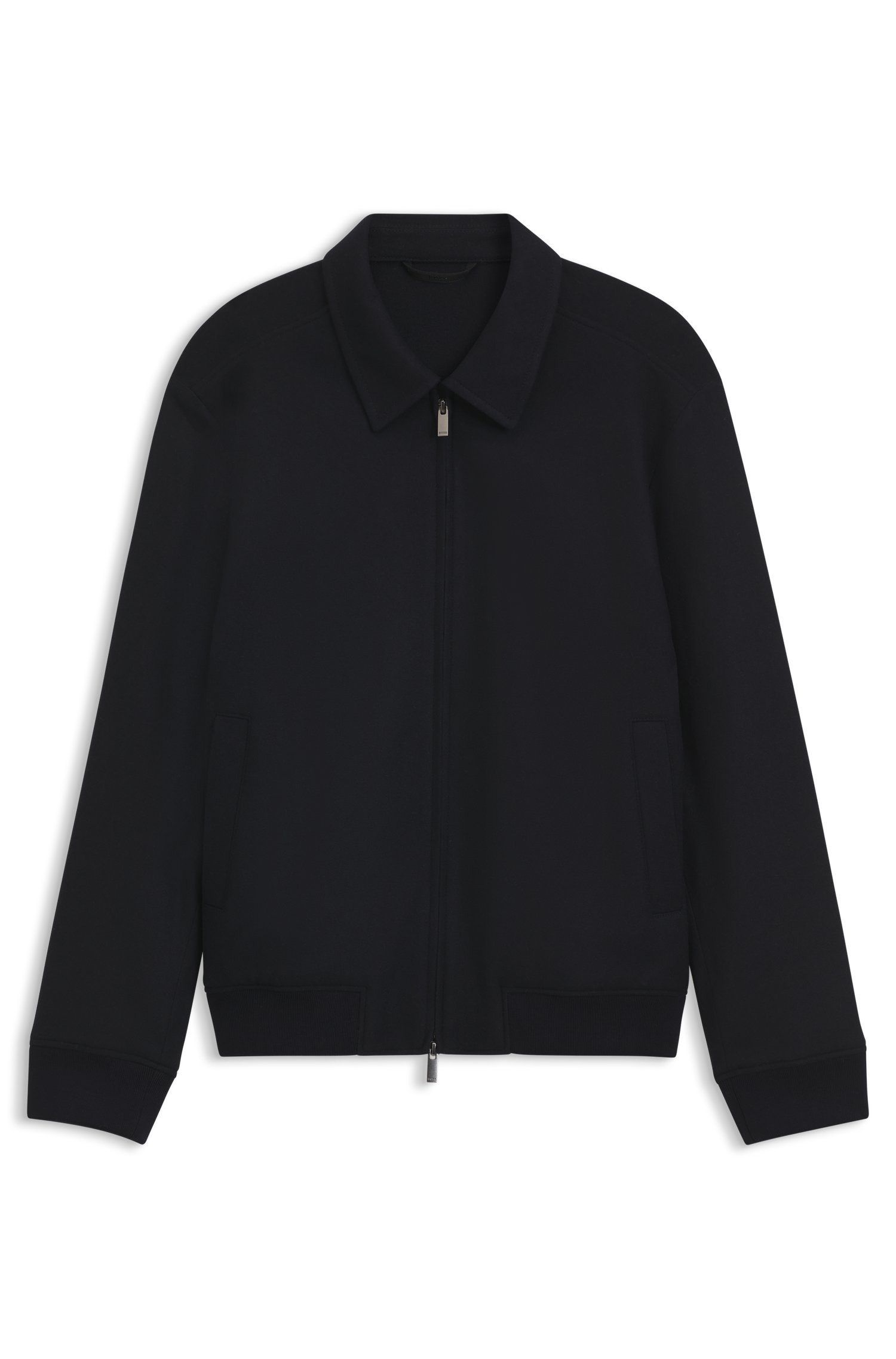 Boss Slim-fit zip-up jacket in virgin wool flannel jackor herr – bild 3