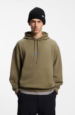 Ribbed virgin wool-blend beanie with logo label, Nero