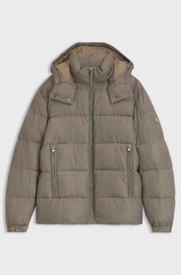 Patterned casual jacket for modern layering, Light Brown