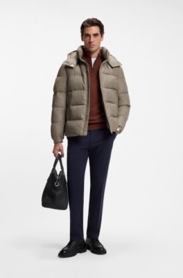 Patterned casual jacket for modern layering, Light Brown