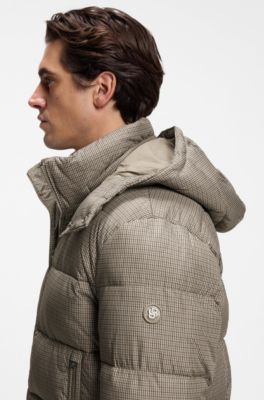 Patterned casual jacket for modern layering, Light Brown