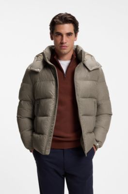 Patterned casual jacket for modern layering, Light Brown