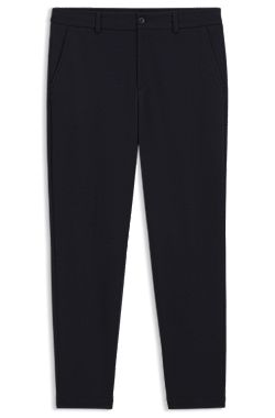 Tapered-fit trousers in micro-patterned stretch jersey
