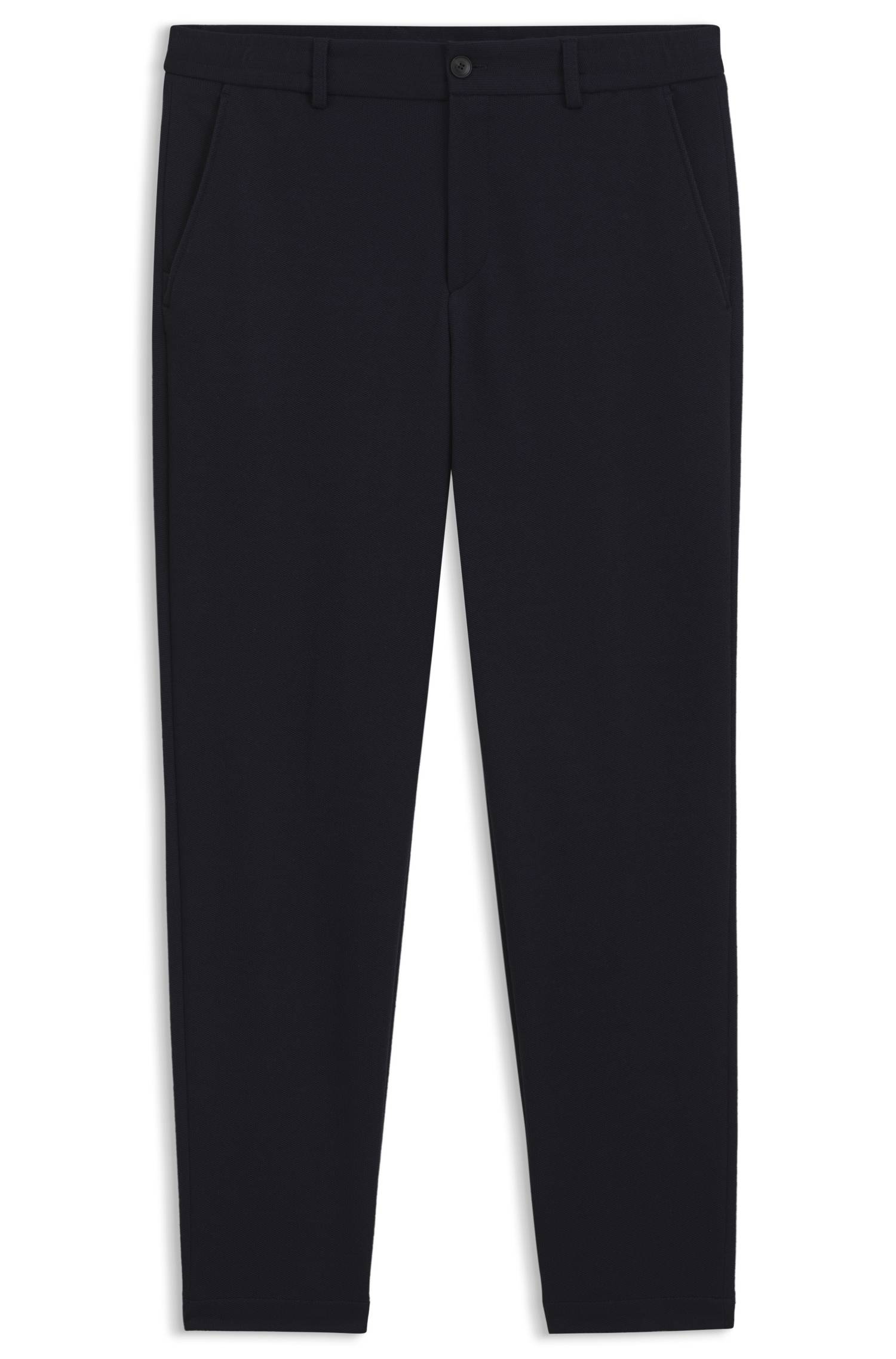 Boss Tapered-fit trousers in micro-patterned stretch jersey byxor herr – bild 4