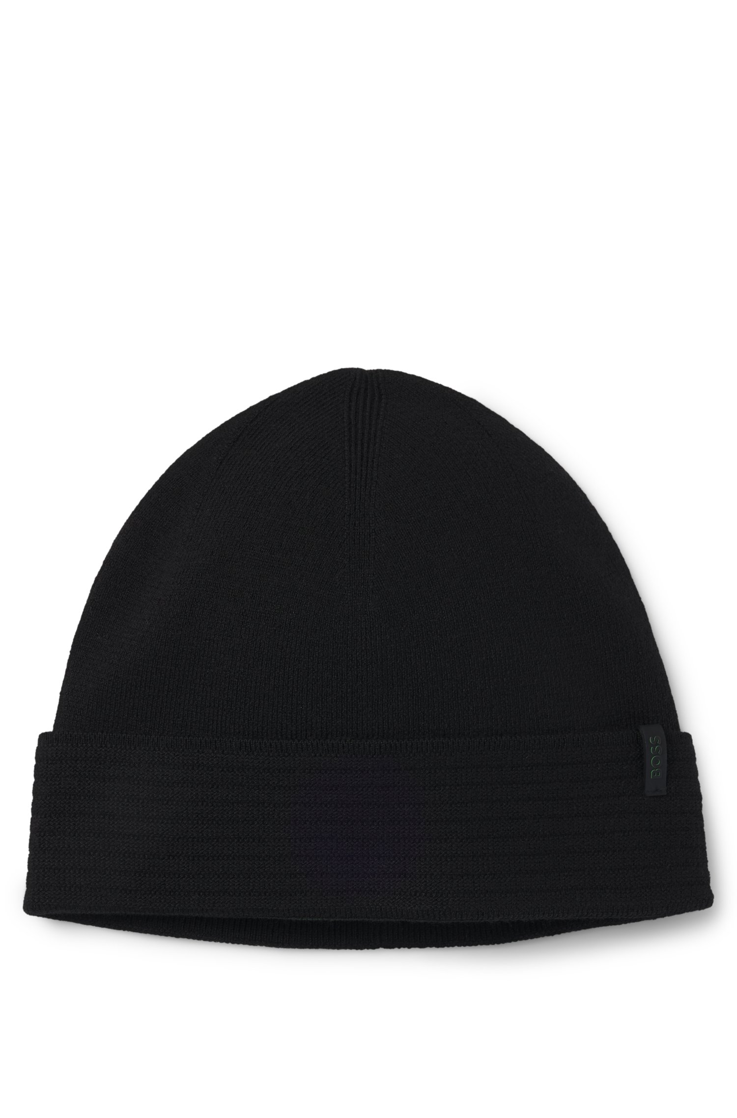 Boss Knitted beanie hat in thermo-regulating stretch fabric mössor herr