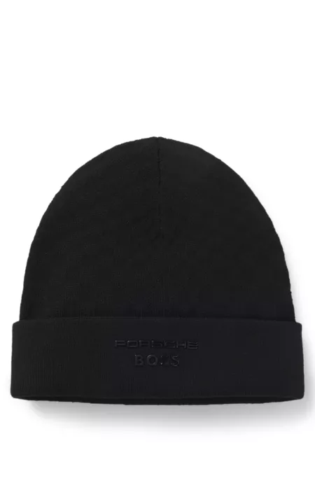 Porsche x BOSS beanie hat with Pasha check
