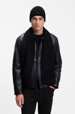 Porsche x BOSS beanie hat with Pasha check, Black