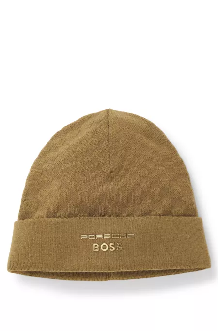 Porsche x BOSS beanie hat with Pasha check