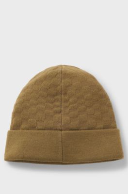 Porsche x BOSS beanie hat with Pasha check, Brown