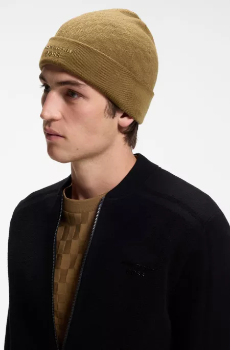 Porsche x BOSS beanie hat with Pasha check