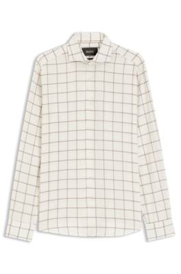 Boss Regular-fit shirt in checked cotton flannel rutiga skjortor herr – bild 4