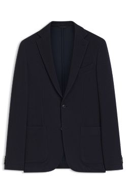 Slim-fit blazer i mikromønstret jersey med stræk