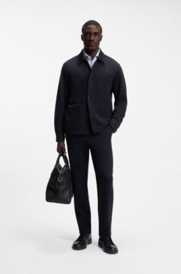 Regular-fit jacket in stretch jersey, Dark Blue