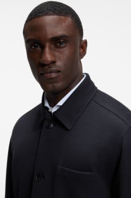 Regular-fit jacket in stretch jersey, Dark Blue