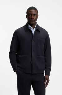 Regular-fit jacket in stretch jersey, Dark Blue