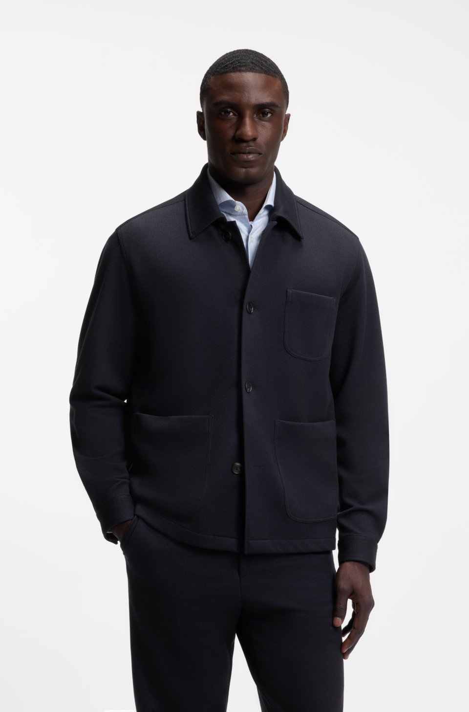 Regular-fit jacket in stretch jersey