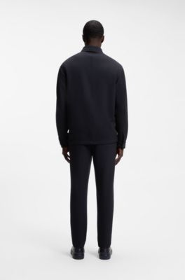 Regular-fit jacket in stretch jersey, Dark Blue