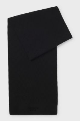 Porsche x BOSS scarf with Pasha check, Black