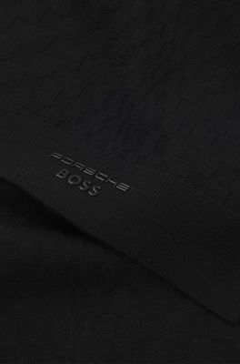 Porsche x BOSS scarf with Pasha check, Black