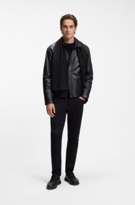 Porsche x BOSS scarf with Pasha check, Black