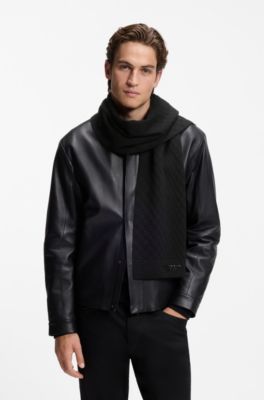 Porsche x BOSS scarf with Pasha check, Black