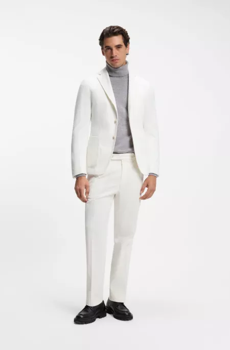 Pantalon Tapered en velours côtelé en tissu italien