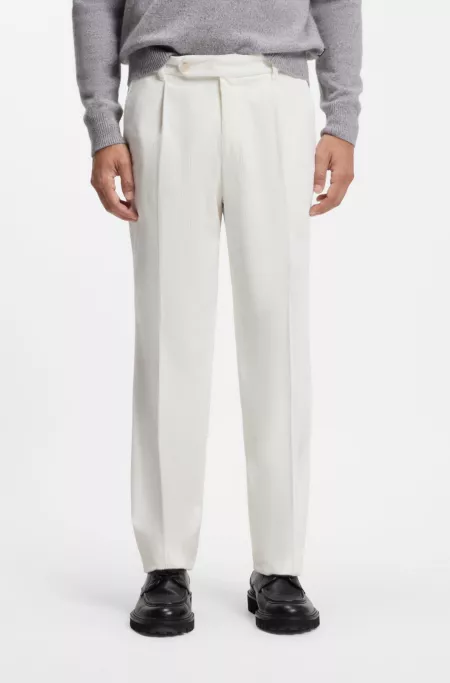 Pantalon Tapered en velours côtelé en tissu italien