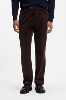 Tapered-fit corduroy trousers in Italian fabric