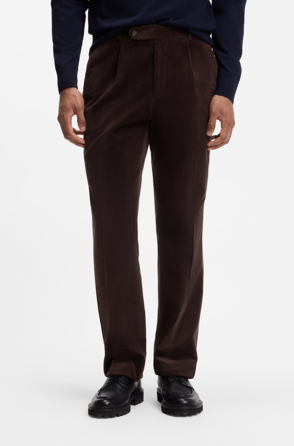 Tapered-fit corduroy trousers in Italian fabric