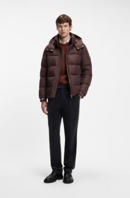 Tapered-fit corduroy trousers in Italian fabric, Dark Blue