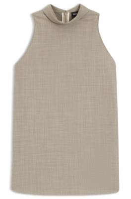 Boss Sleeveless tailored blouse in virgin wool with stretch blusar dam – bild 4