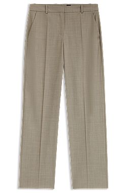 Relaxed-fit trousers in melange virgin wool with stretch